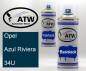 Preview: Opel, Azul Riviera, 34U: 400ml Sprühdose + 400ml Klarlack - Set, von ATW Autoteile West.